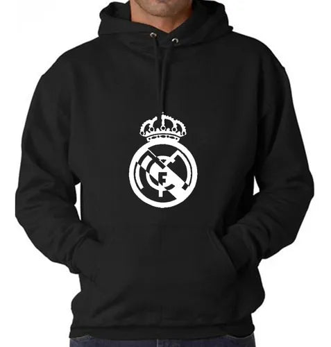 Buzo Real Madrid Negro Logo